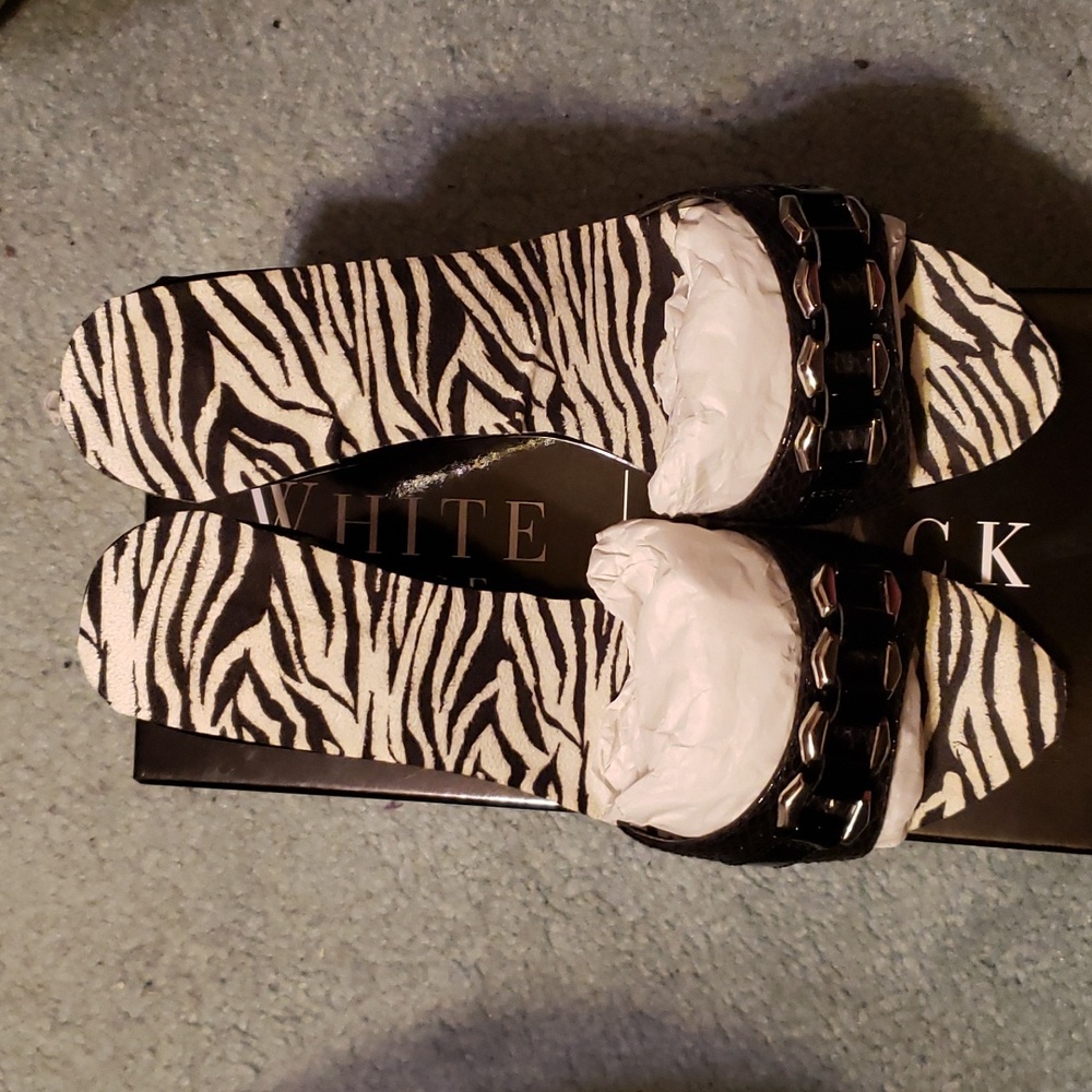 EUC WHBM Black Curacao High Heel Sandals Size 6.5